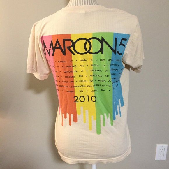 Maroon 5 World Tour 2010 Concert T-Shirt Women Size Small Cotton Tee Shirt - Picture 6 of 10
